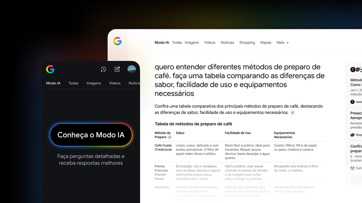 Google lança no Brasil o “Modo IA”, versão da busca integrada ao Gemini 2.5