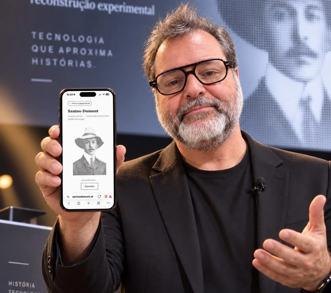 Stella Tecnologia cria IA que permite conversar com Santos Dumont e desenvolve especialistas digitais